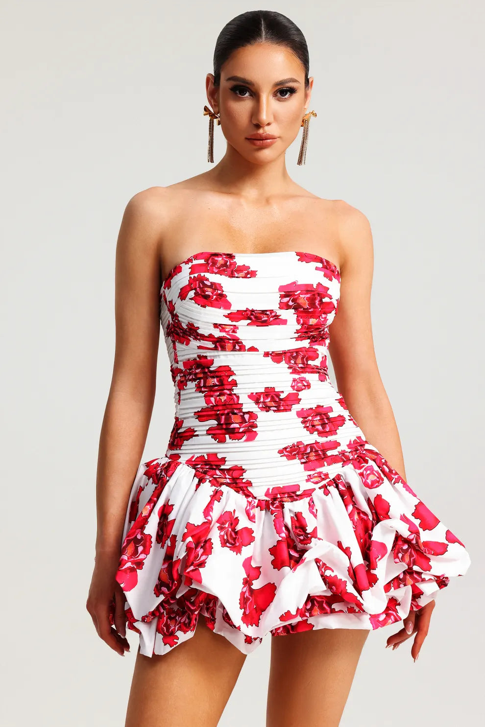 Nieva - Sleeveless Mini Dress Olivia The Label White/Red XS