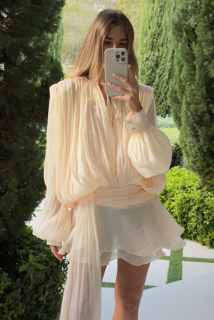 Sylvie - Ruffle Mini Dress Olivia The Label Cream XS