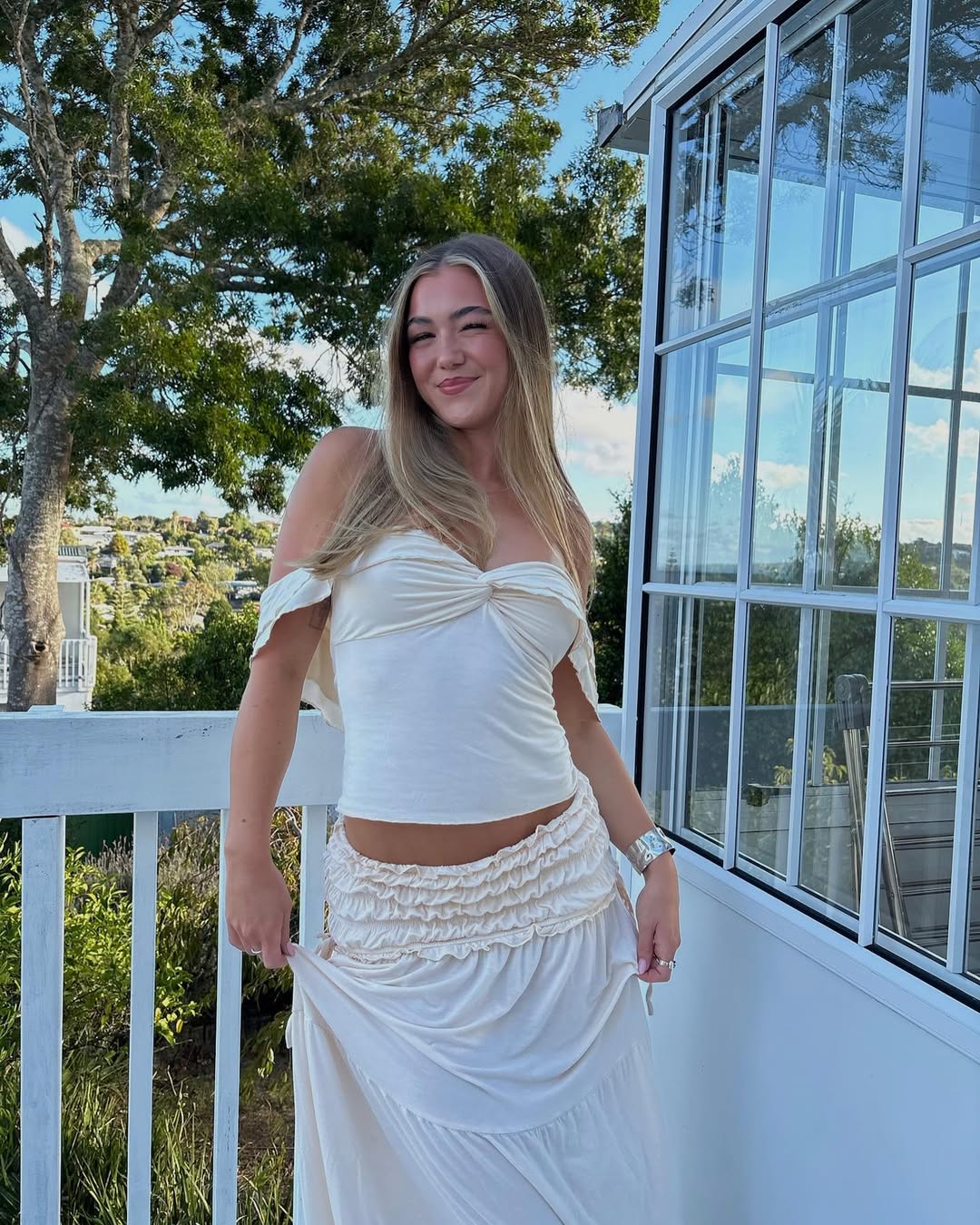 Lottie - Ruffled Top with Maxi Skirt Boho Set Olivia The Label