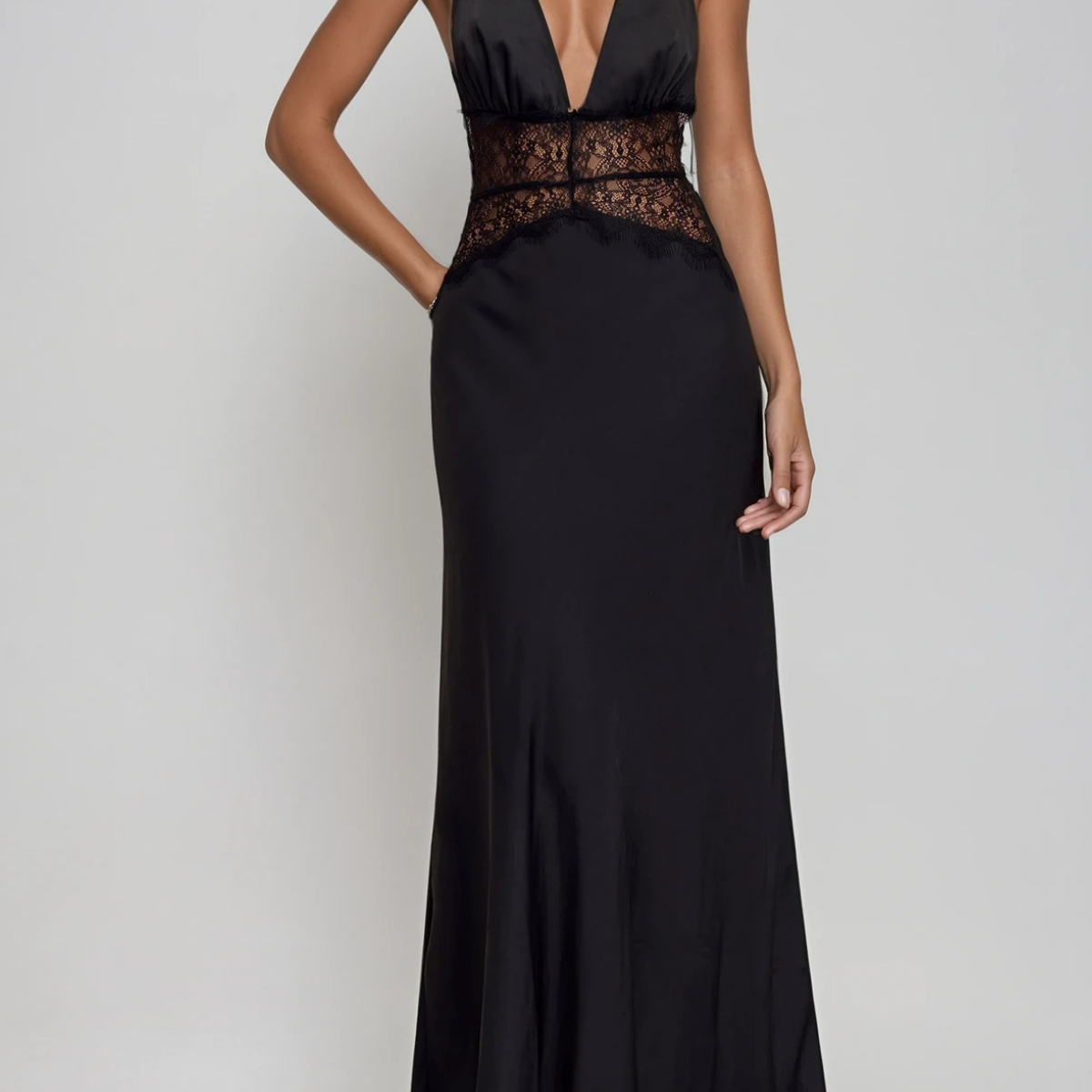 Noelle Plunge Maxi Dress Dresses Olivia The Label Black XS