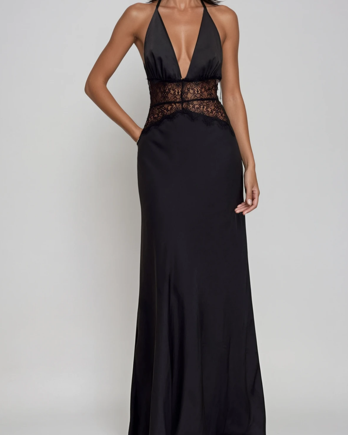 Noelle Plunge Maxi Dress Dresses Olivia The Label Black XS