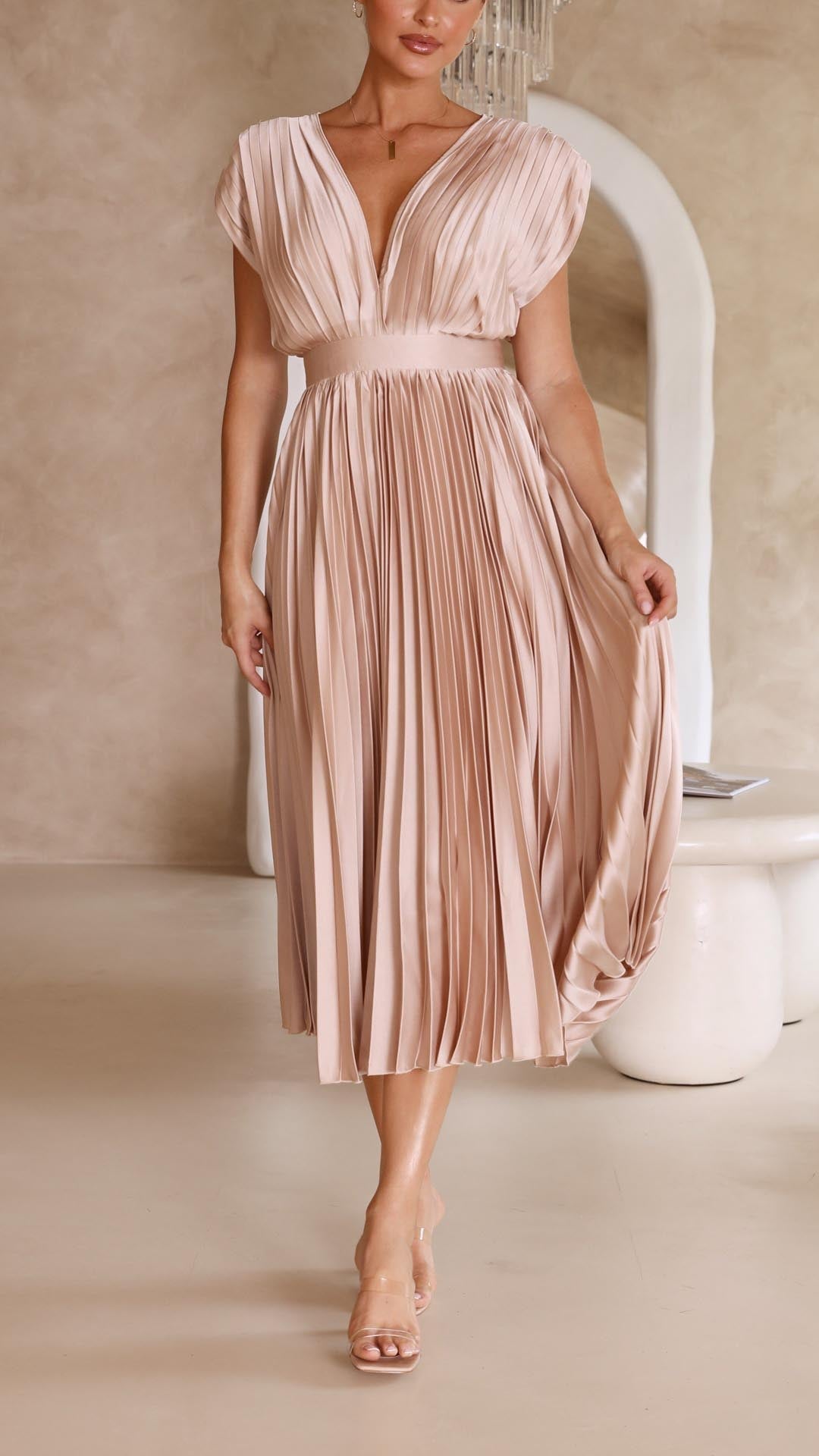 Seren - Deep V-Neck Maxi Dress Olivia The Label