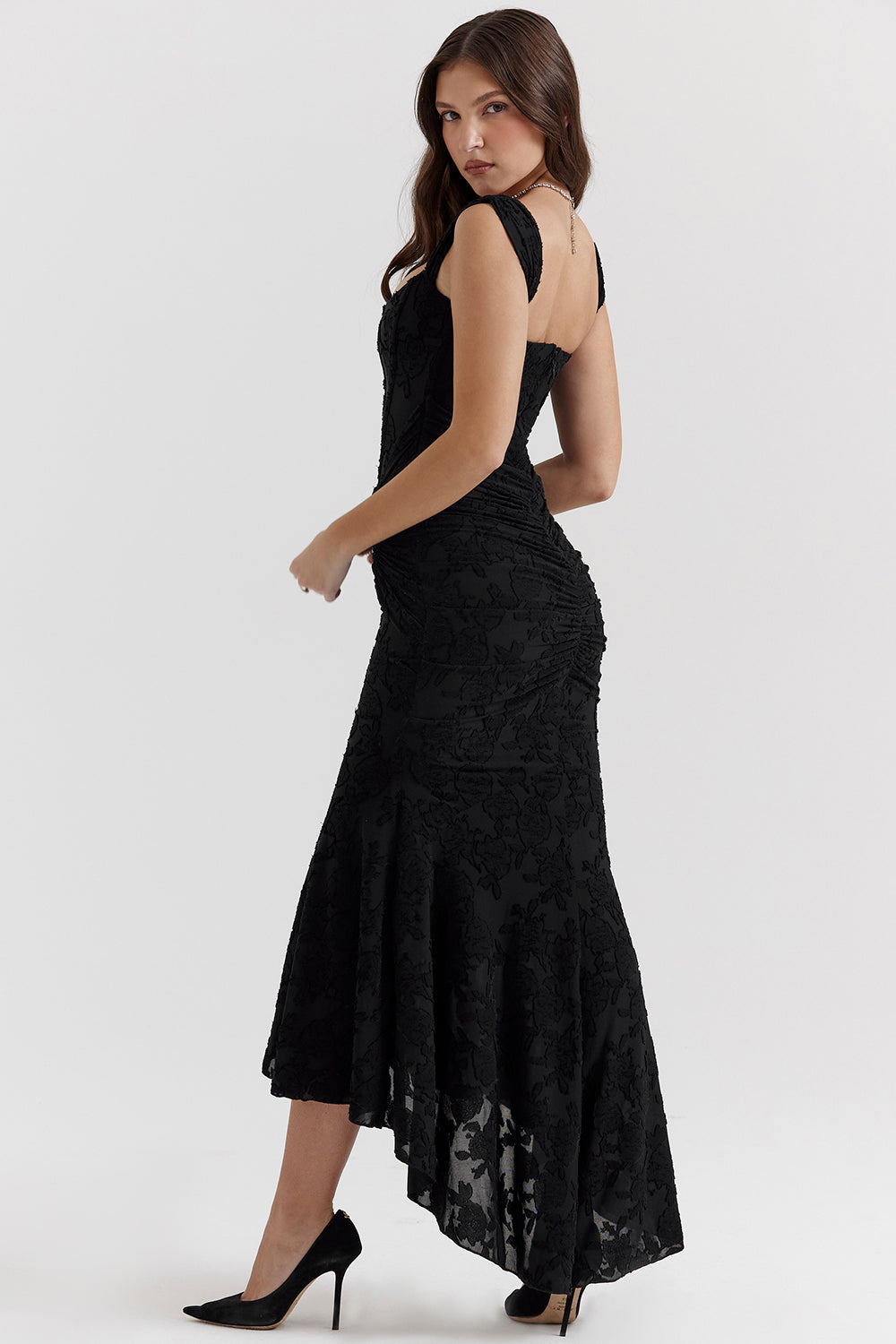 Aria - Elegant Waist Midi Dress Olivia The Label