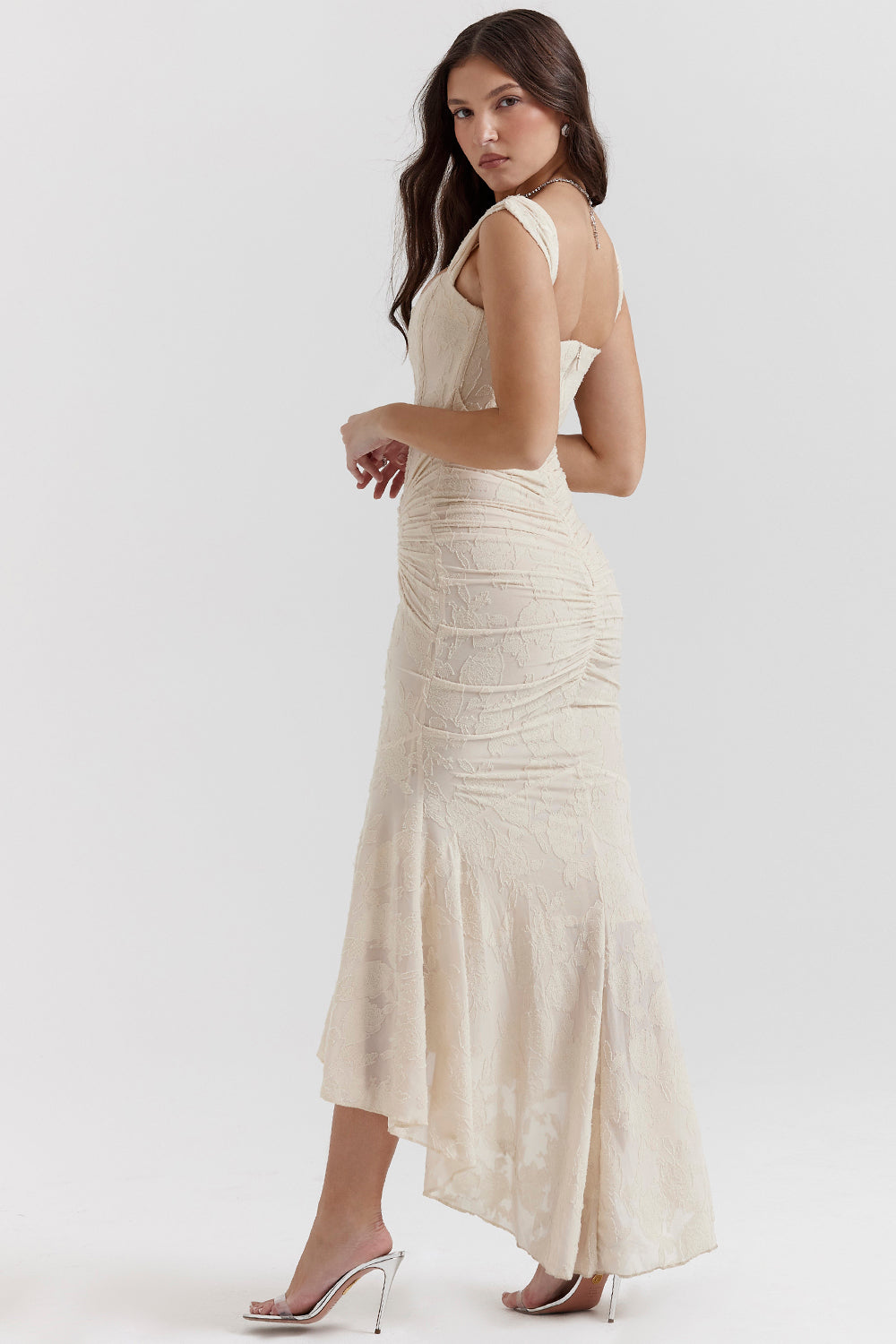 Aria - Elegant Waist Midi Dress Olivia The Label