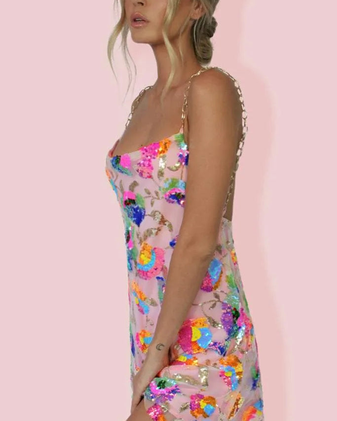 Hallie - Sequin Backless Mini Dress Olivia The Label