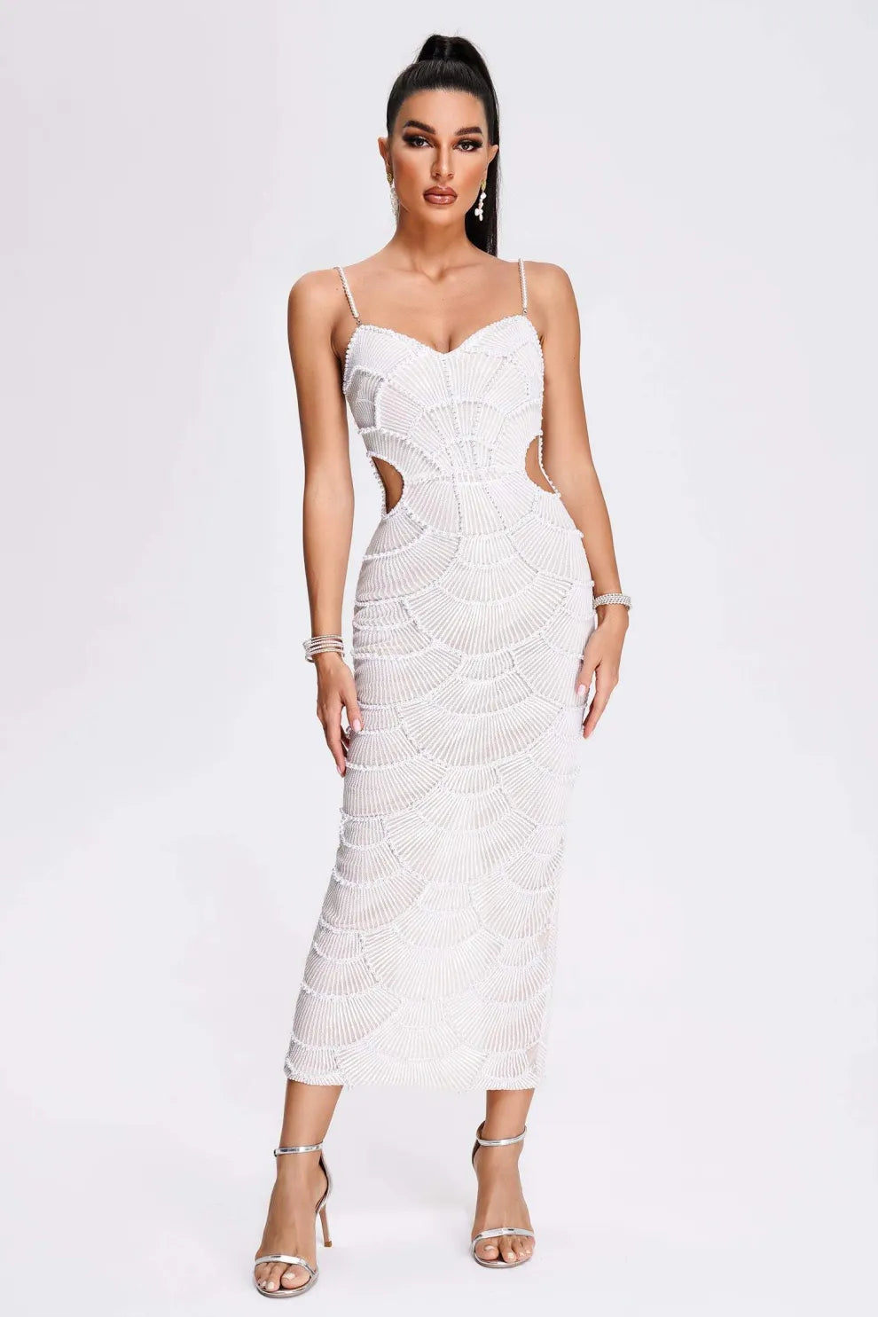 Seren - Pearl Sequin Midi Dress Olivia The Label