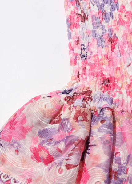 Amelie - Strapless Floral Mini Dress Olivia The Label