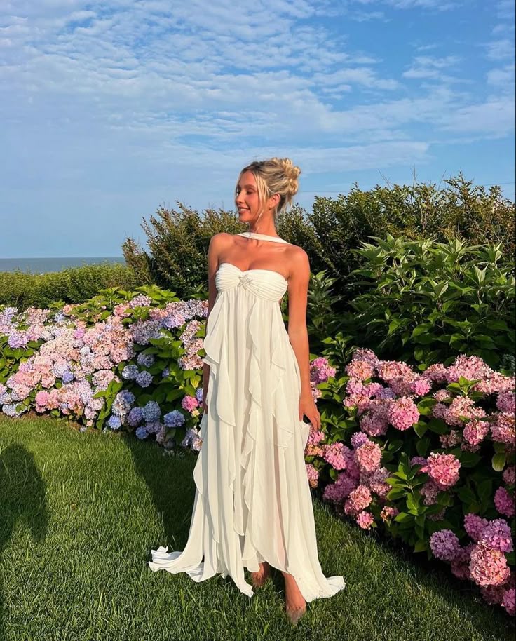 Camille - Ruffle Strapless Maxi Dress Olivia The Label