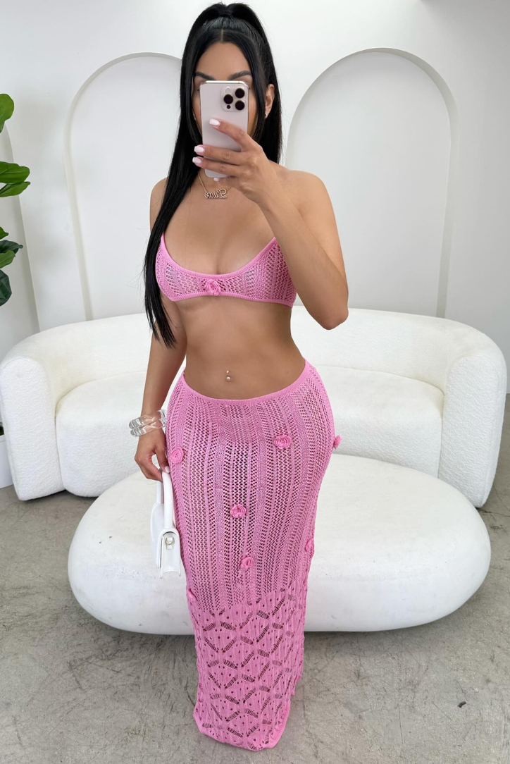 Giselle - Elegant Crochet Maxi Skirt Set Olivia The Label