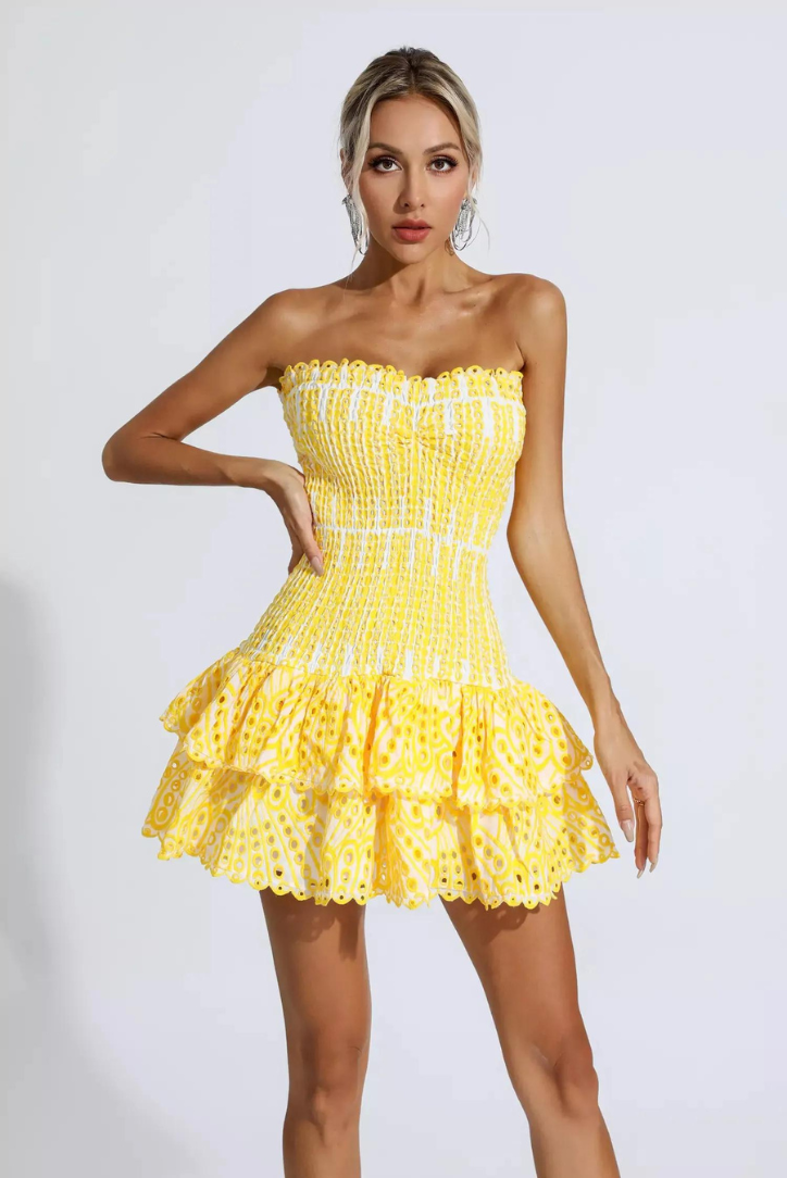 Anya - Ruffle Mini Dress Olivia The Label