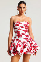 Nieva - Sleeveless Mini Dress Olivia The Label White/Red XS