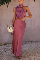 Hope - Elegant Satin Set Olivia The Label Pink XS