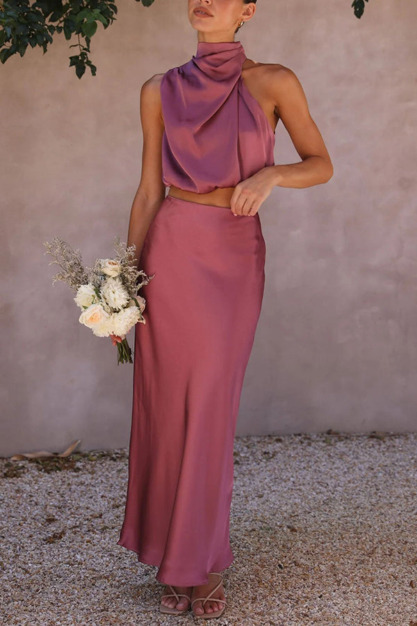 Hope - Elegant Satin Set Olivia The Label Pink XS