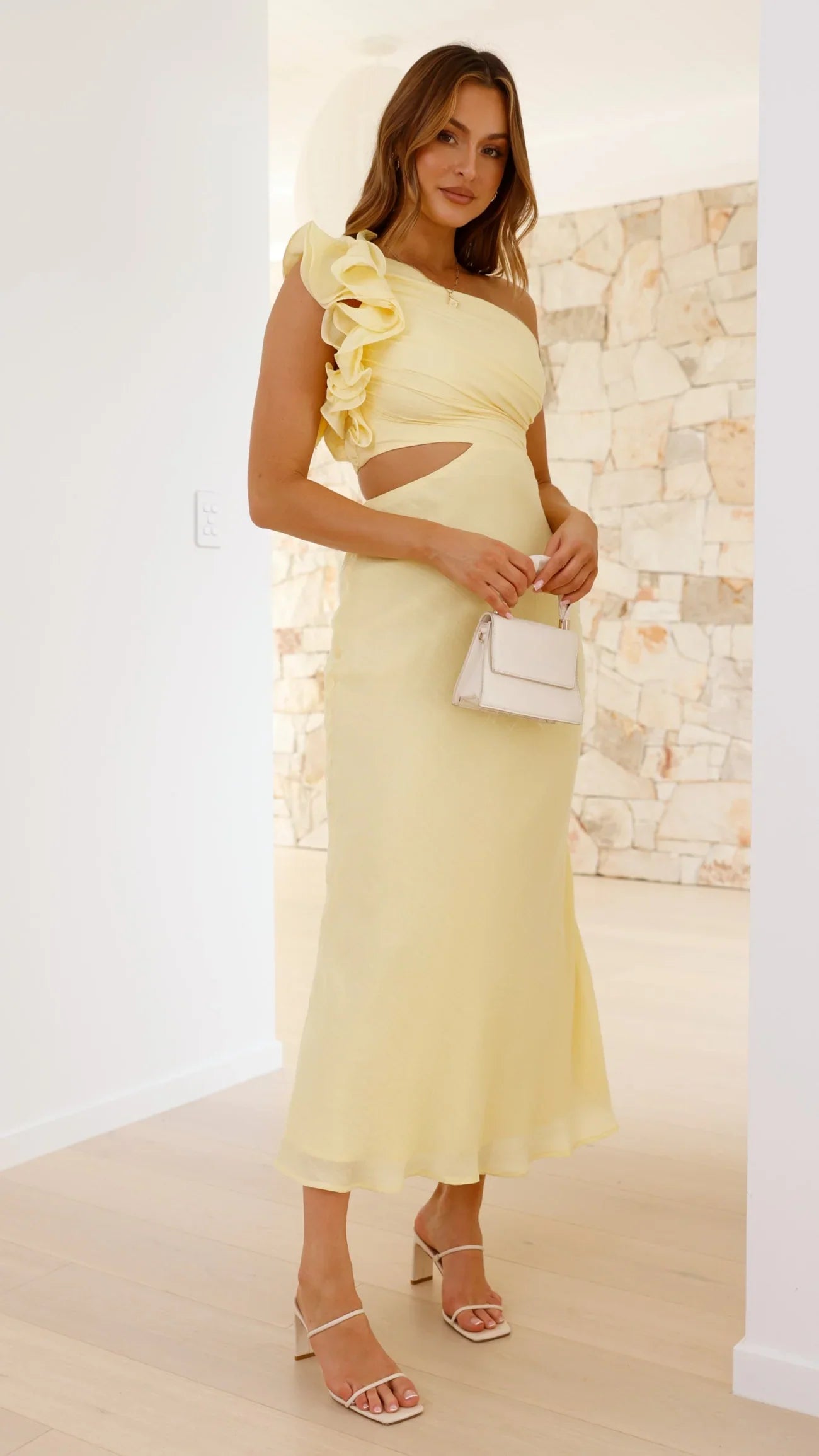 Blaire - One-Shoulder Cutout Maxi Dress Olivia The Label
