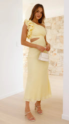 Blaire - One-Shoulder Cutout Maxi Dress Olivia The Label