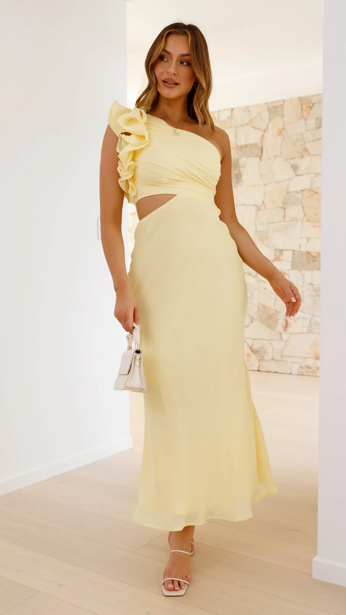 Blaire - One-Shoulder Cutout Maxi Dress Olivia The Label