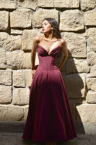 Lorelei - Corset Midi Dress Olivia The Label Wine Red XS