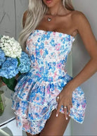 Yarra - Strapless Floral Mini Dress Olivia The Label
