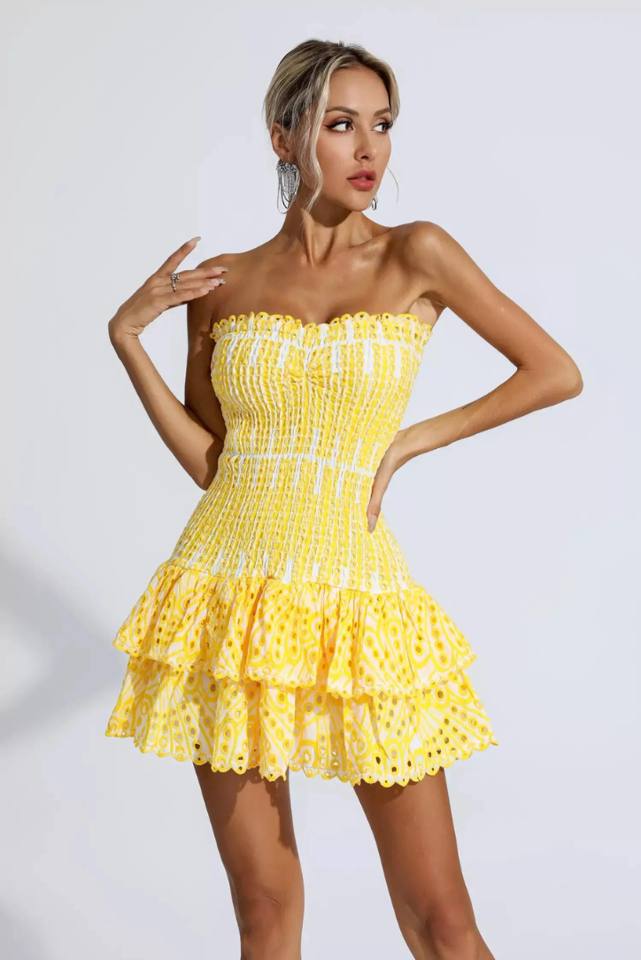 Anya - Ruffle Mini Dress Olivia The Label