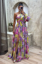 Abby - Stunning Flowing Gown Olivia The Label Purple XS