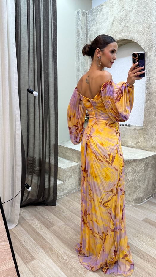 Millie - Elegant V-Neck Maxi Dress Olivia The Label