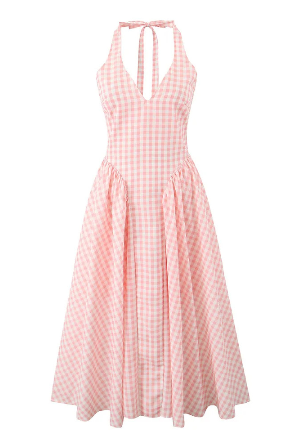 Celeste - Plaid Print Midi Dress Olivia The Label