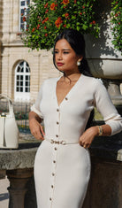 Darcy - Knitted V-Neck Midi Dress Olivia The Label