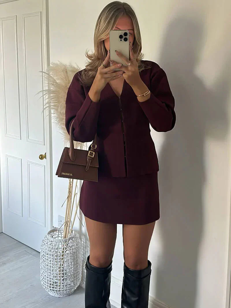 Thea - Ribbed Knitted Set Olivia The Label