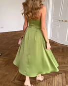 Sabrina - Strapless Elegant Midi Dress Olivia The Label