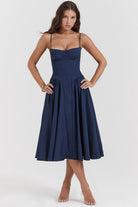 Laura - Waist Shaper Midi Sundress Olivia The Label Navy blue XS