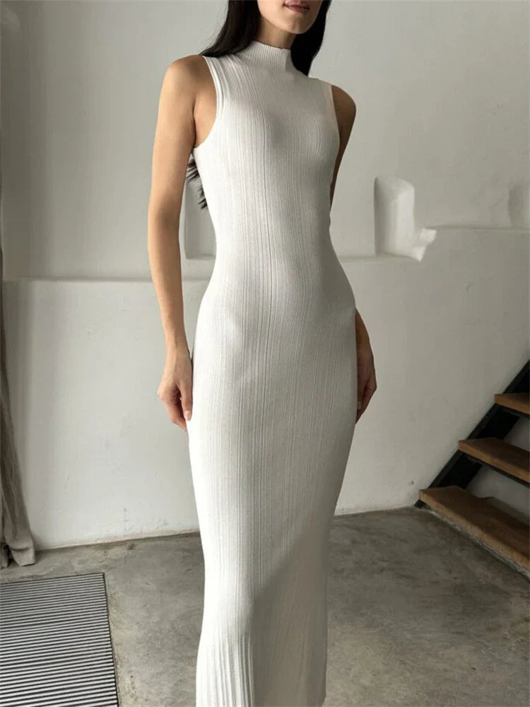 Anne Rib Midi Dress Dresses Olivia The Label White XS