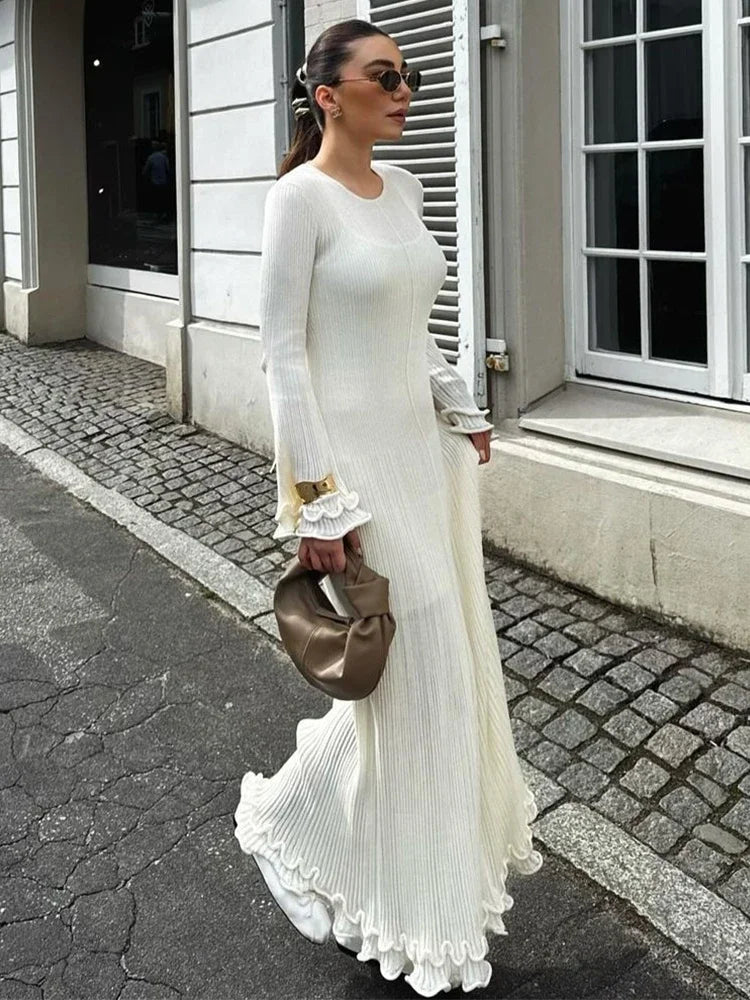 Blanca Ruffle Maxi Dress Dresses Olivia The Label Cream XS