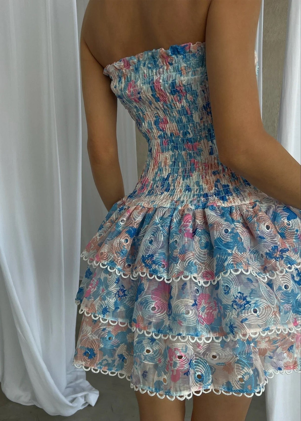 Yarra - Strapless Floral Mini Dress Olivia The Label