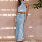 Hope - Elegant Satin Set Olivia The Label Light Blue XS