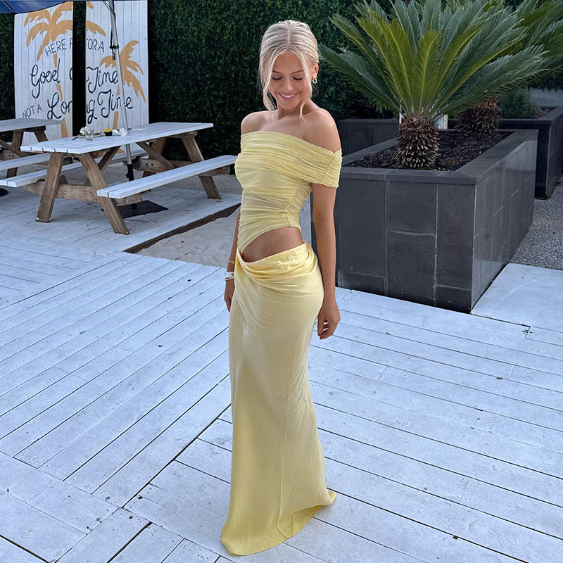 Aaliyah - Off-Shoulder Mesh Maxi Dress Olivia The Label