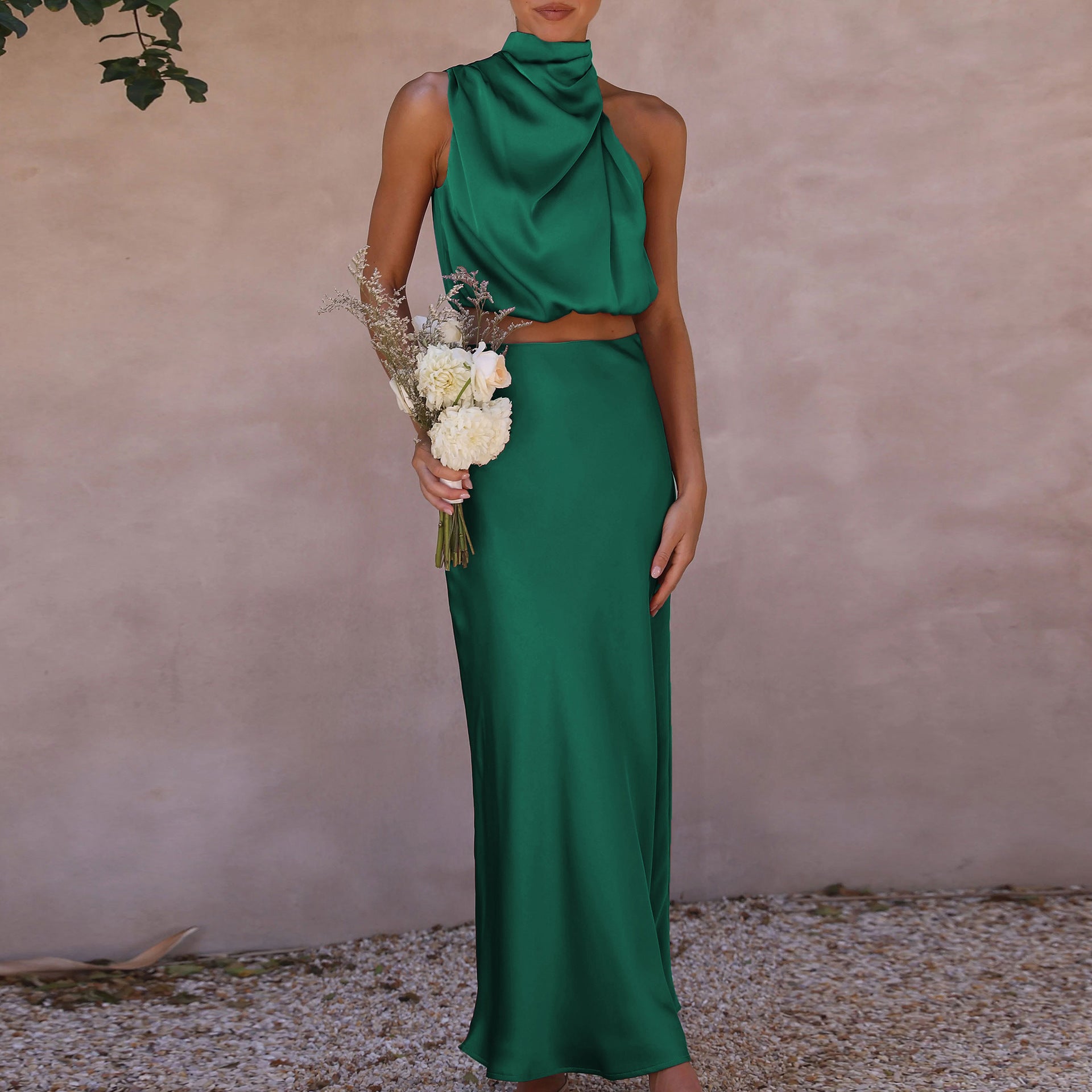 Hope - Elegant Satin Set Olivia The Label Green XS