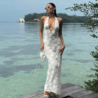 Arlette - Hanging Neck Sleeveless Maxi Dress Olivia The Label White XS