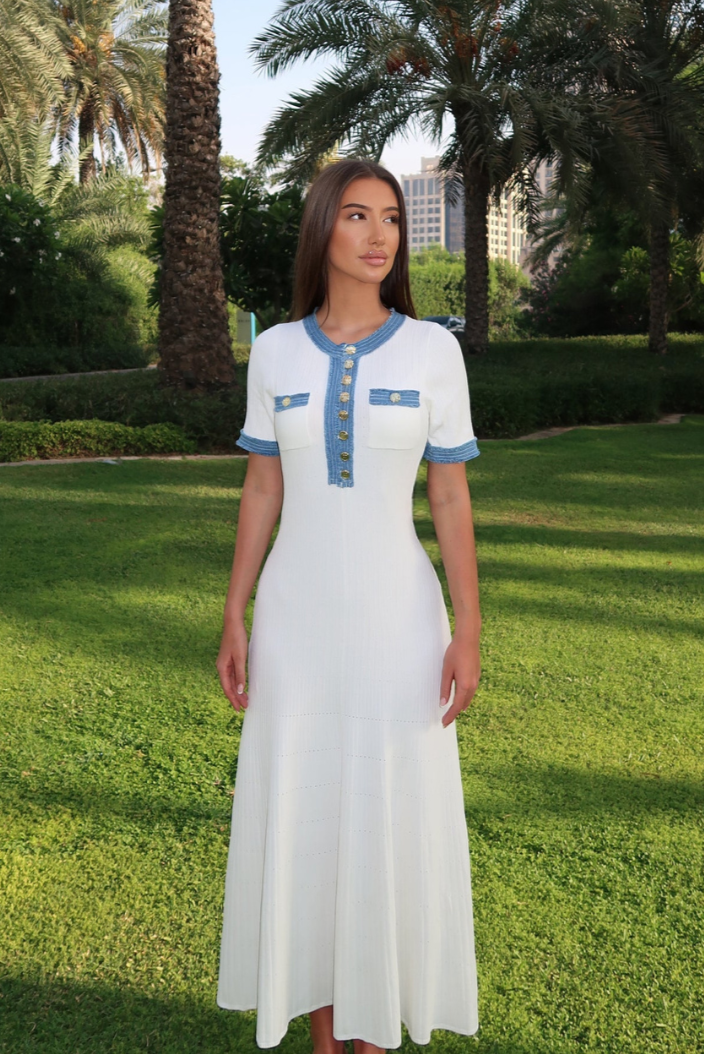 Kenzie - Buttoned Maxi Dress Olivia The Label White XS