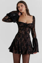 Zadie - Long Sleeved Lace Mini Dress Olivia The Label