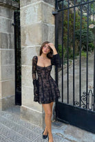 Zadie - Long Sleeved Lace Mini Dress Olivia The Label Black XS