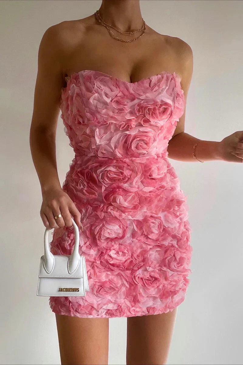 Adelaide - Floral Mini Dress Olivia The Label Pink XS