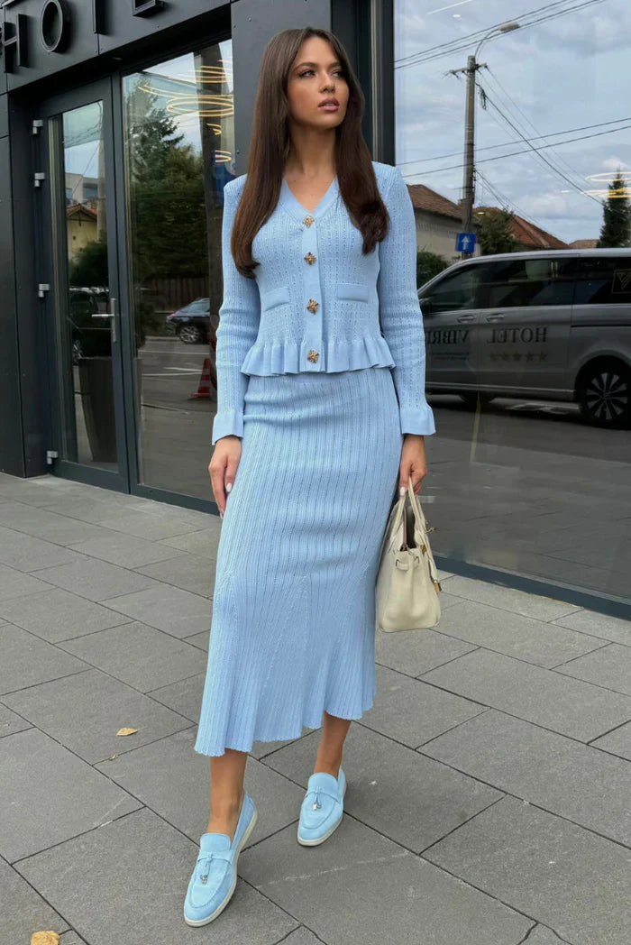 Lara - V-Neck Knitted Set Olivia The Label