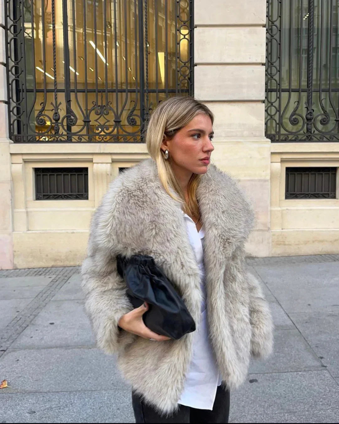 Sienna - Faux Fur Coat Olivia The Label Beige XS