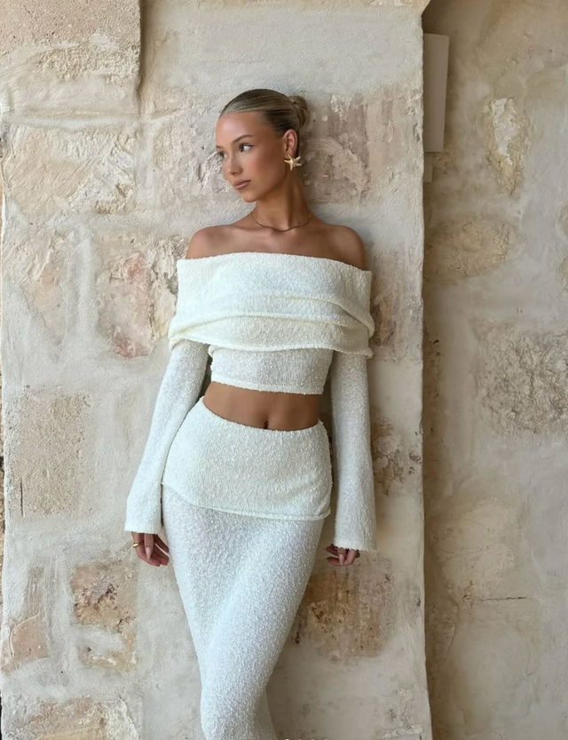 Mahalia -Elegant Long Set Olivia The Label White XS