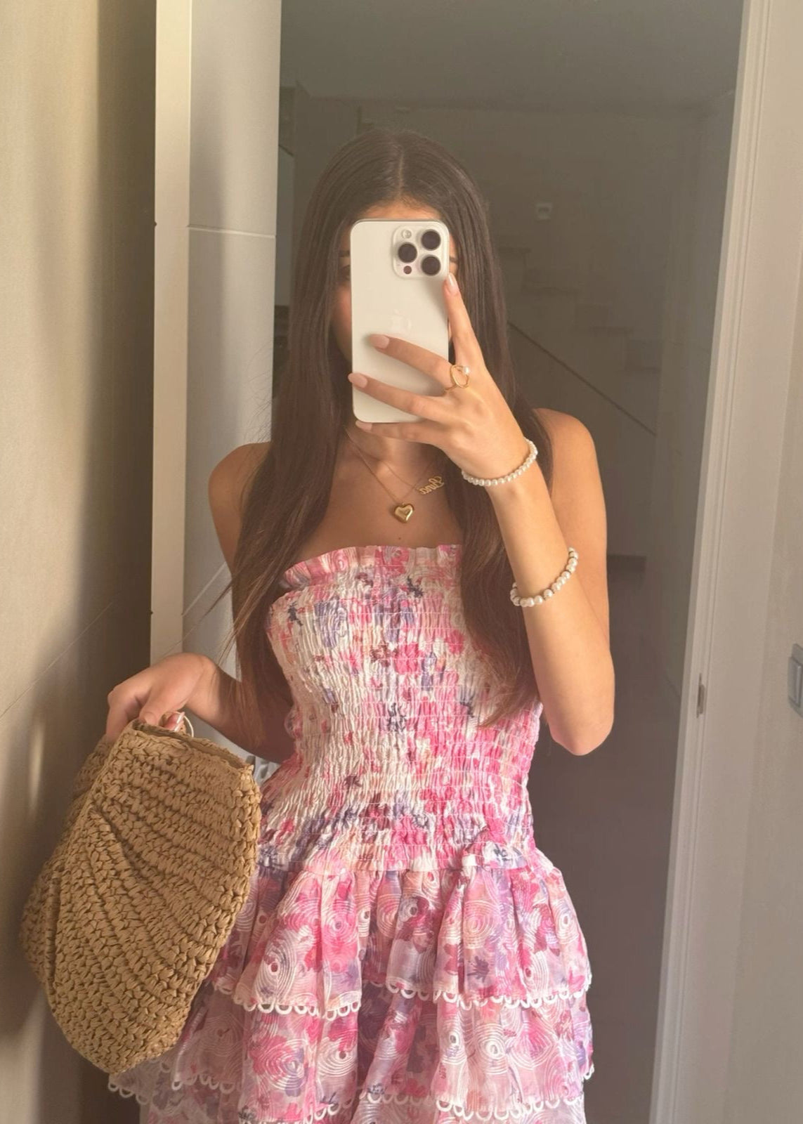 Amelie - Strapless Floral Mini Dress Olivia The Label