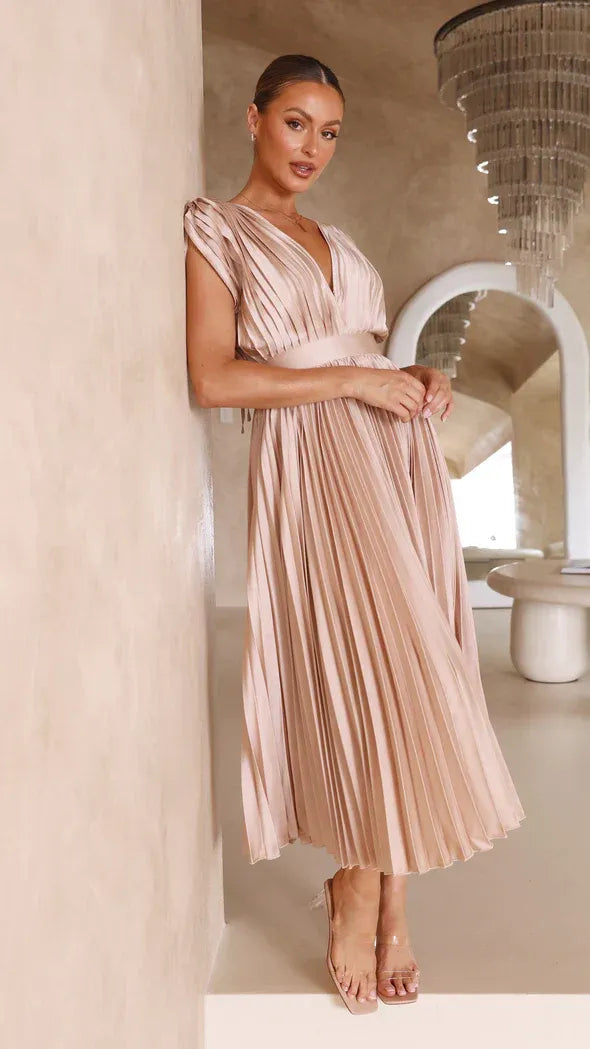 Seren - Deep V-Neck Maxi Dress Olivia The Label