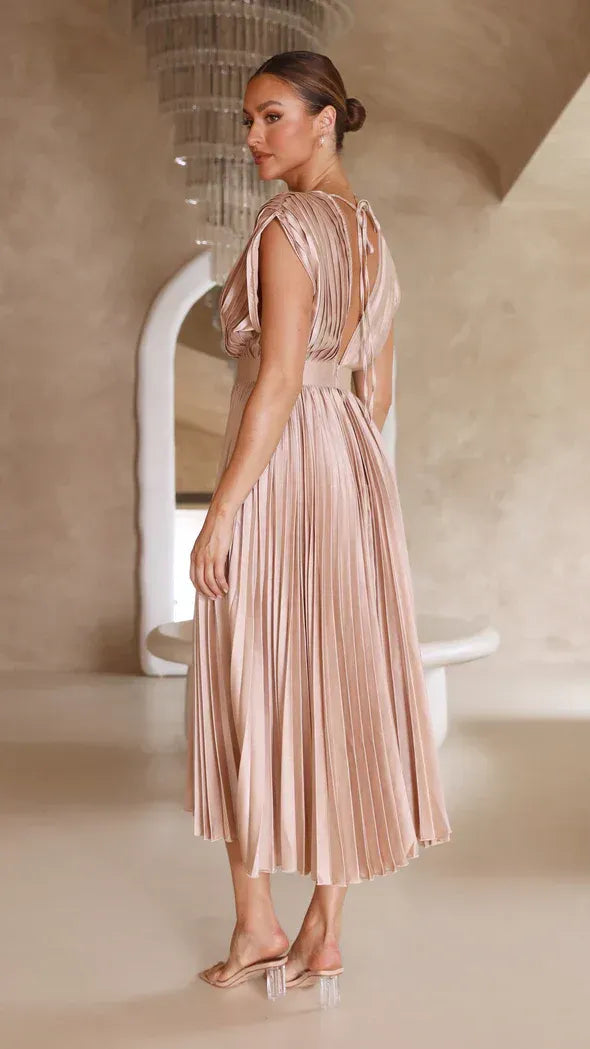 Seren - Deep V-Neck Maxi Dress Olivia The Label