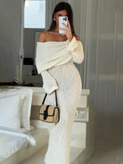 Nayara - Elegant Off Shoulder Maxi Dress Olivia The Label