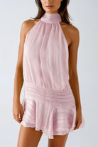 Neriah Halter Mini Dress Dresses Olivia The Label Pink XS