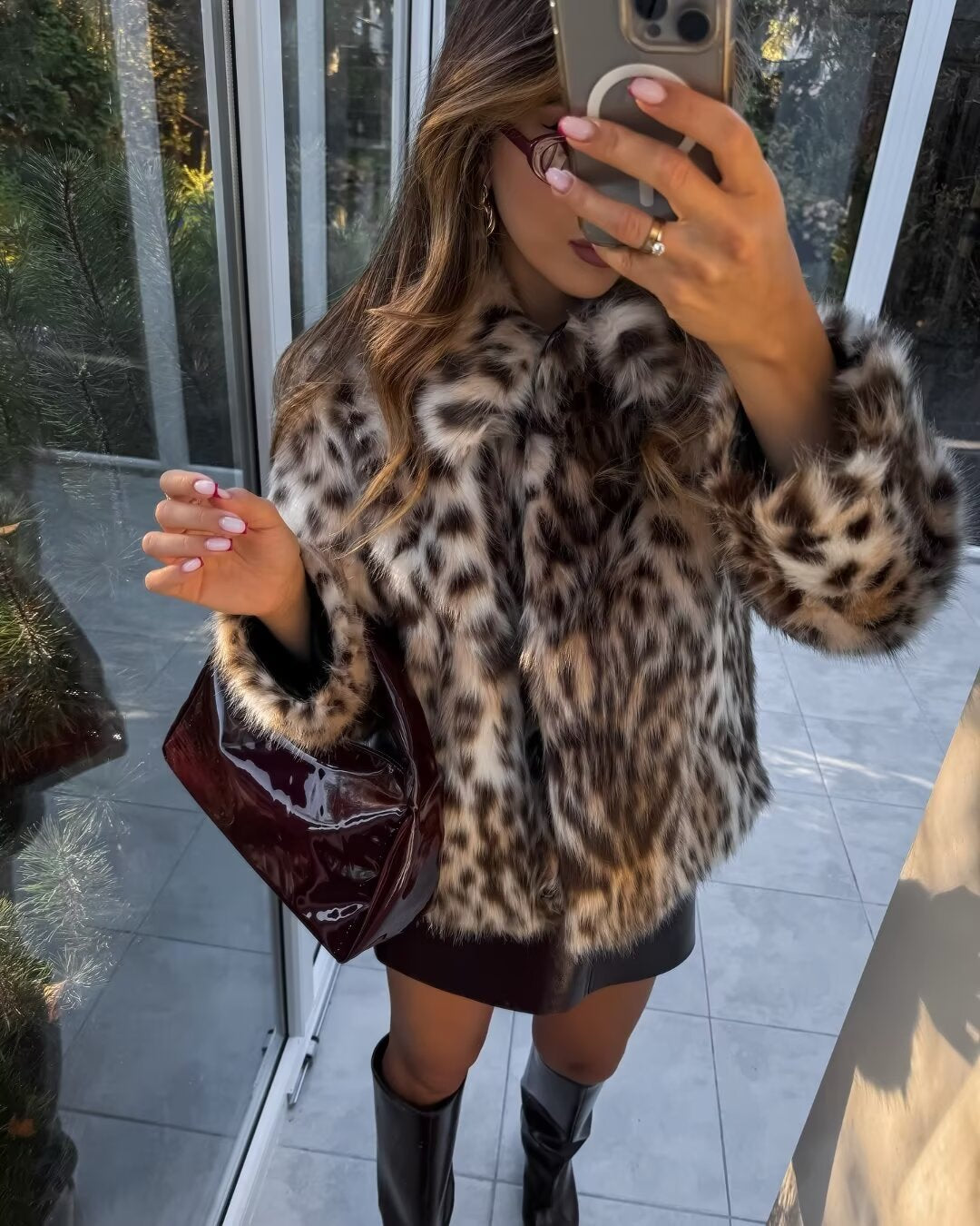 Cambria Faux Fur Coat Olivia The Label Brown S
